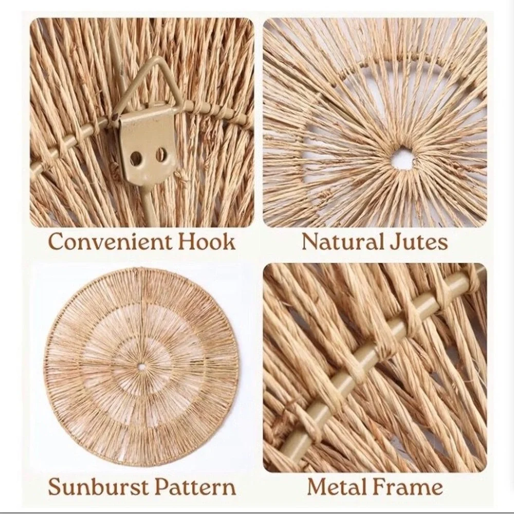 Natural Water Hyacinth Woven Wall Decor - Neutral Beige